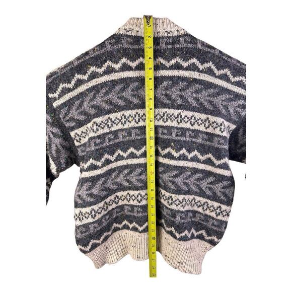 VINTAGE Peter England Wool Sweater Adult XL Thick Cable Knit Crew Neck Fisherman - Picture 8 of 11